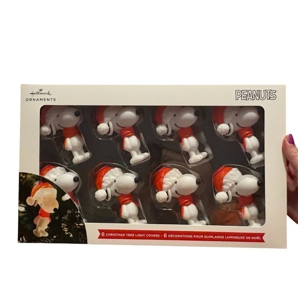 Peanuts Snoopy Christmas Light Cover Set NEW Santa Decor